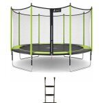 Trampoline jardin � 430?cm + filet + �chelle - jumpi 430 - noir / vert vert