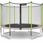 Trampoline jardin � 430?cm + filet de s�curit� - jumpi 430 - taupe / vert taupe