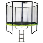 Trampoline de jardin rond 305 cm + filet de sécurité + Échelle punchi vert 300 vert Trampoline de jardin rond 305 cm + filet de sécurité + Échelle punchi vert 300 vert