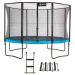 Trampoline de jardin rond 430 cm + filet de sécurité + Échelle + kit ancrage punchi bleu 430 bleu Trampoline de jardin rond 430 cm + filet de sécurité + Échelle + kit ancrage punchi bleu 430 bleu