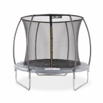 Trampoline rond � 250cm avec filet de protection int�rieur - pluton inner 2, 50 m 250 cm gris