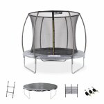Trampoline rond � 250cm gris avec accessoires - pluton inner xxl - 2, 50 m 250 cm gris