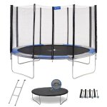 Trampoline rond 360cm avec filet, Échelle, bâche et kit d'ancrage bleu Trampoline rond 360cm avec filet, Échelle, bâche et kit d'ancrage bleu