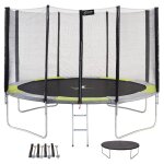 Trampoline rond �360cm avec filet, �chelle, b�che et kit ancrage - ralli 360 vert