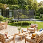 Trampoline rond � 490cm avec accessoires - jupiter inner xxl 4, 90m 490 cm gris