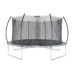 Trampoline rond � 490cm avec filet de protection int�rieur - jupiter inner trampoline 4, 90m 490 cm gris ...
