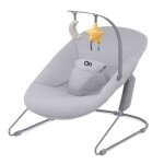 Transat bebe confortable avec arche de jeu amovible gris