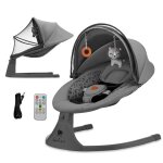 Transat b�b� lumi 2 �lectrique avec basculement lat�ral, 12 m�lodies, moustiquaire et harnais 5 points ...