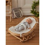 Transat pour poupon en rotin beige