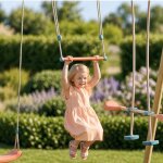 Trap�ze pour portique balan�oire 2, 00 / 2, 50 m. pour enfants bleu / corail
