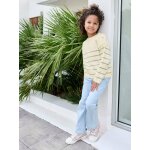 Tregging large fille en denim bleu clair