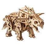 Tricratops maquette mcanique en bois  construire, dinosaure anim  ressort brown