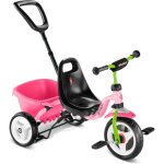Tricycle enfant ceety avec des pneus confort - rose vert rose et vert