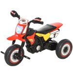 Tricycle enfant moto cross effets musicaux et lumineux coffre rangement rouge Tricycle enfant moto cross effets musicaux et lumineux coffre rangement rouge