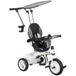 Tricycle enfant pare - soleil pliable canne amovible benne rangement acier blanc Tricycle enfant pare - soleil pliable canne amovible benne rangement acier blanc