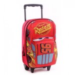 Trolley gar�on 3d cars lightning mcqueen en polyester sac � dos roulettes rouge