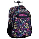 Trolley scolaire fille no fear girl 48 cm noir / multicolore