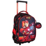 Trolley scolaire gar�on 3 compartiments avengers team iron man 45 cm bleu marine