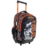 Trolley scolaire gar�on lion animal planet africa wild 3 compartiments 45 cm noir / orange / gris