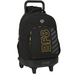 Trolley scolaire gar�on avec sac amovible et poign�e t�lescopique blackfit8 noir