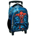 Trolley scolaire gar�on spider - man imprim� polyester blanc / argent� / gris
