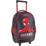 Trolley scolaire gar�on spider - man new york city 3 compartiments 45 cm noir / rouge / blanc