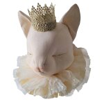 Troph�e mural chat en lin d�coration chambre b�b� enfant �cru