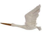 Troph�e mural d�coration chambre d'enfant, cigogne beige, cigogne