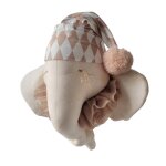 Troph�e mural �l�phant r�veur en lin d�coration chambre b�b� enfant beige, �l�phant r�veur