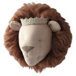 Troph�e mural lion en lin d�coration chambre b�b� enfant marron