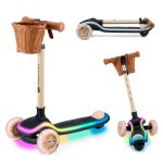 Trottinette 3 roues led pour enfant beige