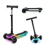 Trottinette 3 roues led pour enfant noir