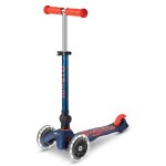 Trottinette 3 roues mini micro deluxe pliable led bleu nuit