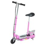 Trottinette lectrique enfant pliable 120w 10 km / h max. hauteur guidon et selle rglable rose