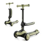 Trottinette enfant pliante avec siege et roues lumineuses green