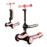 Trottinette enfant pliante avec siege et roues lumineuses pink