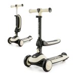 Trottinette enfant pliante avec siege et roues lumineuses white