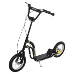Trottinette patinette enfant grands pneus guidon réglable 2 freins béquille noir Trottinette patinette enfant grands pneus guidon réglable 2 freins béquille noir