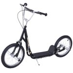 Trottinette patinette freestyle grandes roues pneumatiques  41 cm avec pegs noir