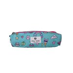Trousse - compartiments fille pol fox kawai - maternelle - primaine - bleu avec des motifs kawai bleu ...