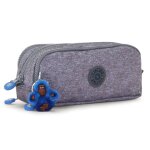 Trousse � crayons nylon 3 zips 32 emplacements gris / bleu