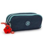 Trousse � crayons nylon kipling 3 compartiments 32 emplacements bleu