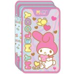 Trousse � crayons zipp�e hello kitty must team 3 compartiments set papeterie rose pastel / transparent ...