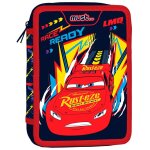 Trousse double compartiment remplie motif cars en polyester cars bleu marine