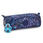 Trousse fille 2 compartiments kipling cute disco fish 22 cm - porte cl� singe inclus bleu / rose