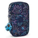 Trousse fille kipling tissu synth�tique imprim� disco fish bleu / rose