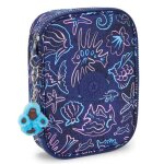 Trousse fille rectangulaire kipling 100 pens disco fish 21 cm - grande capacit� bleu / rose
