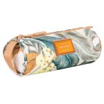 Trousse fille ronde zipp�e imprim� tropical 21 cm blanc / vert / clair