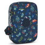Trousse gar�on grande rectangulaire polyester imprim� space game bleu / multicolore