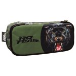 Trousse gar�on zipp�e matelass�e motif puma camouflage vert bouteille